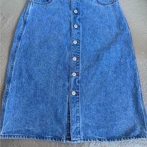 Old Navy Classic Blue Button-Front A-Line Skirt